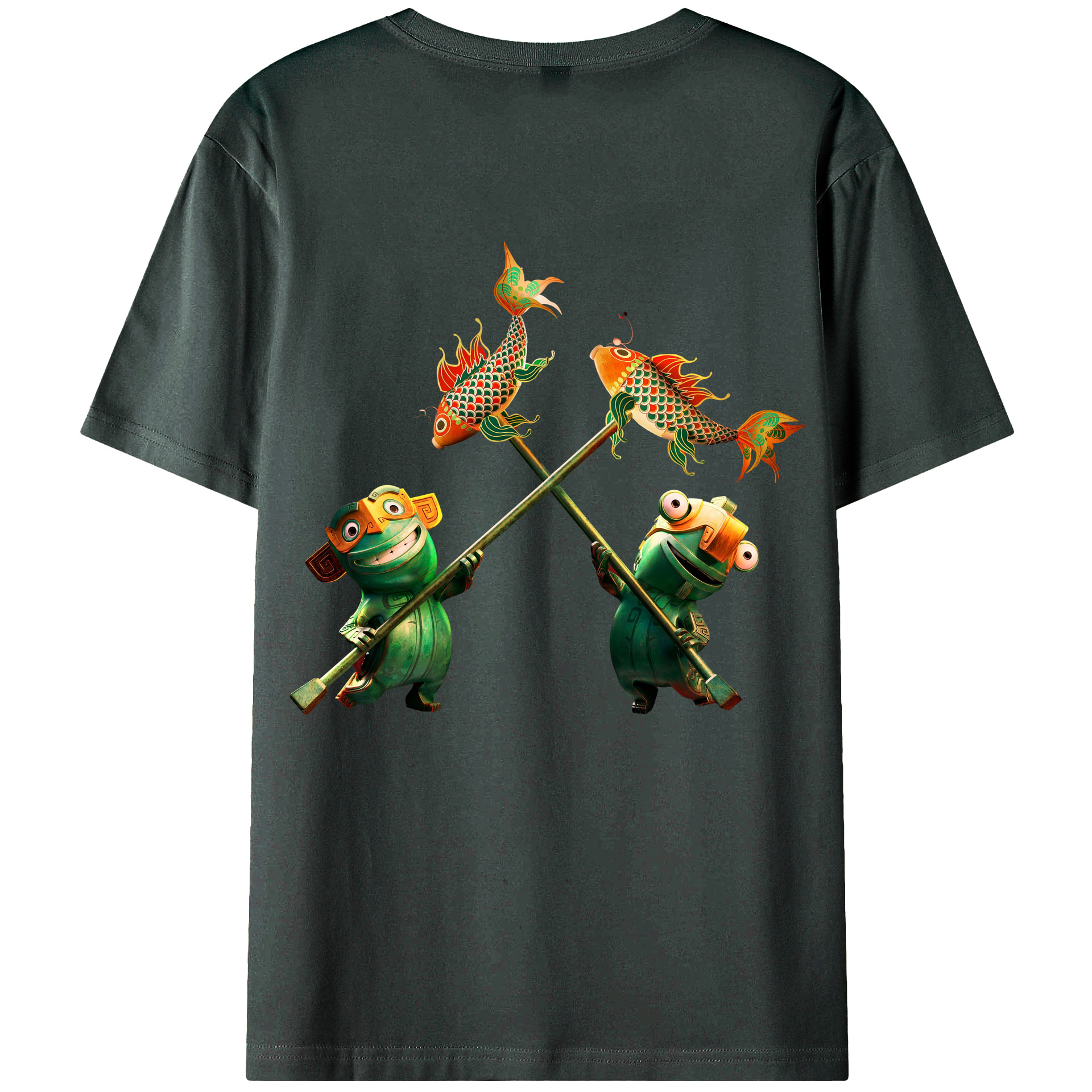 （画像用） Ne Zha 2 ナタ 魔童の大暴れ 綿100％ メンズ半袖Tシャツ（バックプリント） 通気性